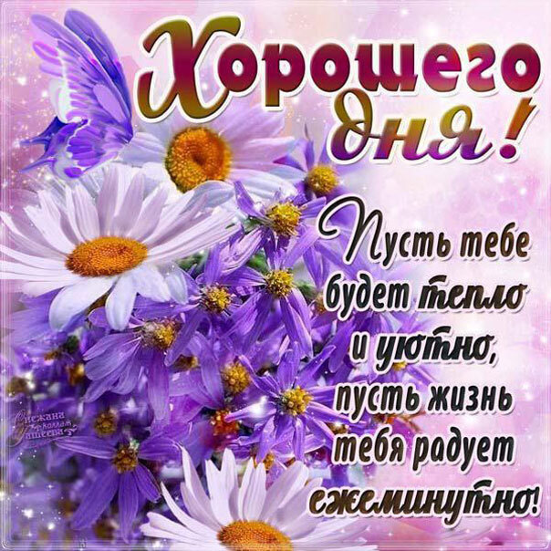 Новая картинка! От всей души пожелание прекрасного дня, открытка доброго дня! Хочу пожелать тебе, чтобы в жизни тебя всегда сопровождал...