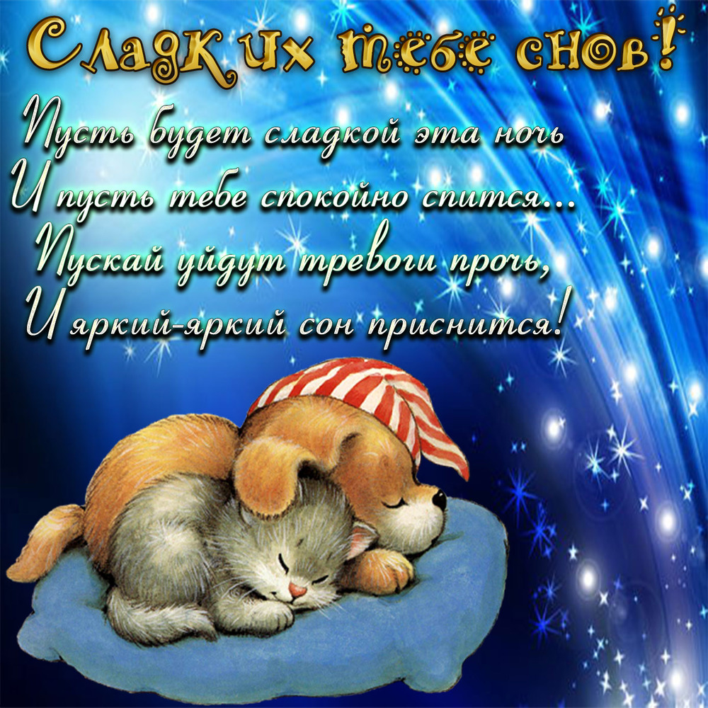 Открытка! Споки ноки. Картинка спокойной ночи. Вот и закончился длинный день, полный событий и ярких...