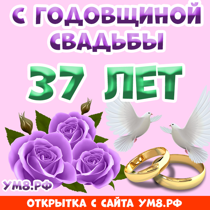 Картинка! Открытка! Свадьба! 37 лет вместе! Картинка! Нет никакого секрета в счастливой семейной жизни, но...