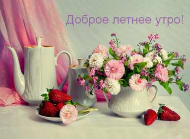 Открытка! Открытка с добрым летним утром, пожелания доброго летнего утра