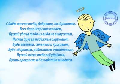 Открытка! Открытка с днём Ангела Андрей, поздравления с именинами Андрей