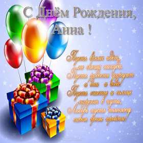 Открытка! Открытка с днём рождения Анна, поздравления для Анны на день рождения