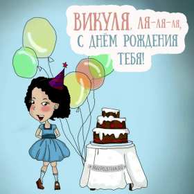 Открытка! Открытка с днём рождения Виктория, Вика поздравления для Виктории