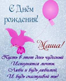 Открытка! Открытка с днём рождения Мария, поздравления для Маши на день рождения