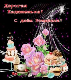 Открытка! Открытка с днём рождения Надя, Надежда, поздравления для Нади