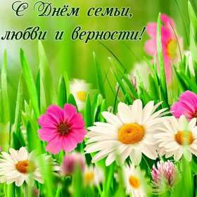 С днём семьи любви и верности Открытка с поздравлениями на день семьи, любви и верности . Открытки картинки с днём семьи, день семьи любви и верности, поздравления с днём семьи, открытка картинка на праздник день семьи любви и верности скачать бесплатно