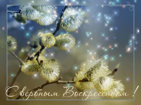 Открытка. Вербное воскресение Вербное воскресенье, поздравить с вербным воскресеньем, картинка Вербное воскресенье Вербное воскресенье гифка, поздравить с вербным воскресеньем анимация, блестящая картинка Вербное воскресенье, gif Вербное воскресенье