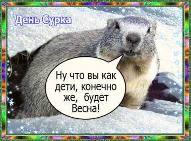 Открытки день сурка Открытка с днём сурка, поздравления на день сурка 2 февраля . Открытки картинки день сурка, с днём сурка, 2 февраля день сурка, поздравления на день сурка, открытка картинка день сурка, с днём сурка 2 февраля скачать бесплатно