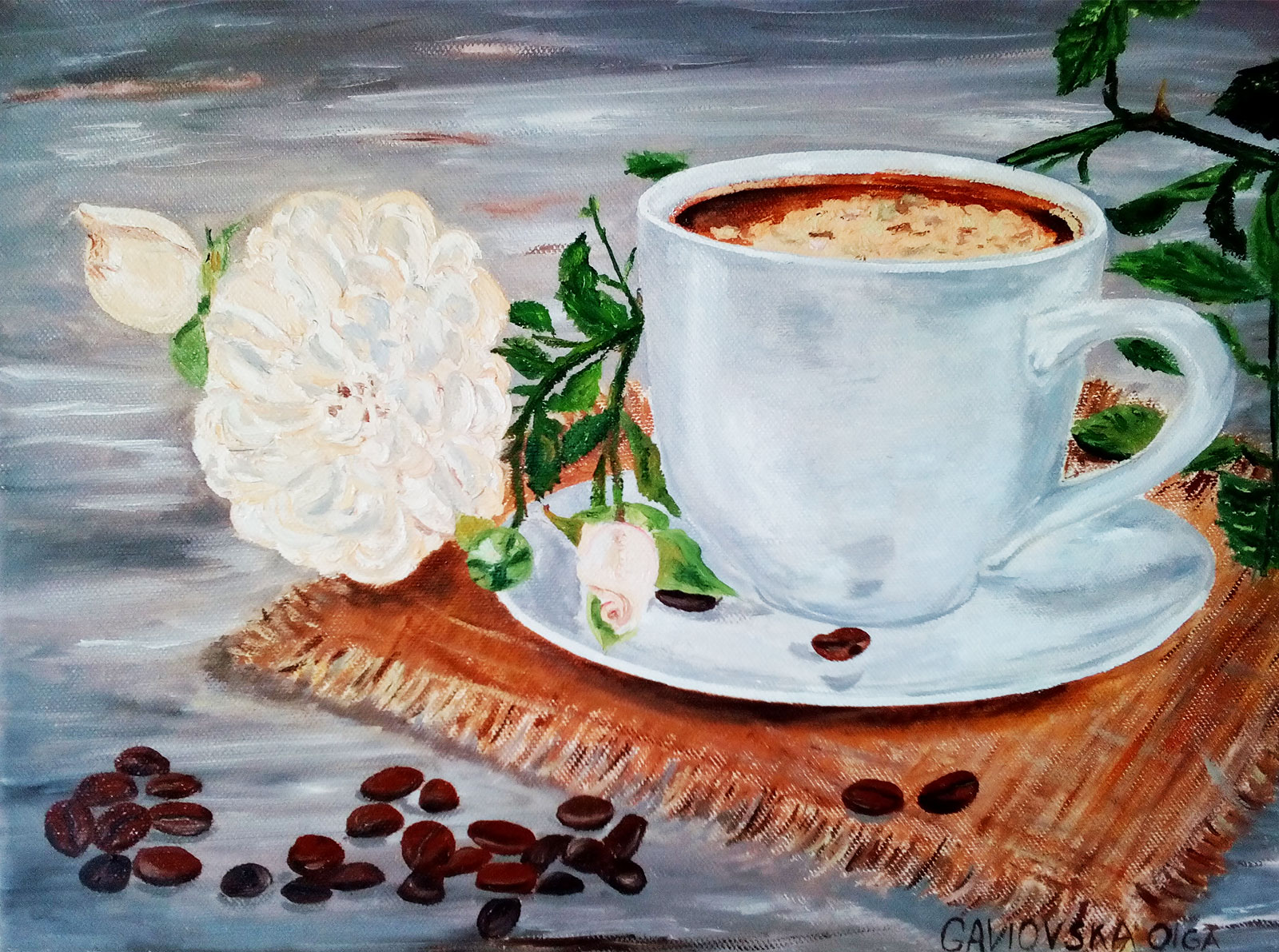 Рисование кофе цветы