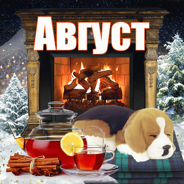 Август! Доброго зимнего вечера! Красивая открытка Августу!