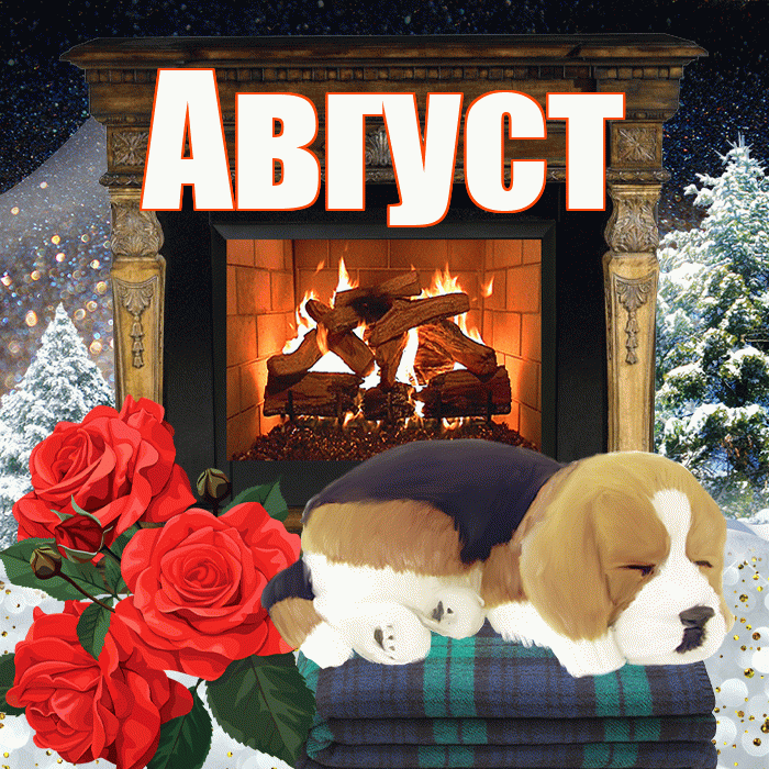 Август! Доброго зимнего вечера! Красивая открытка Августу!