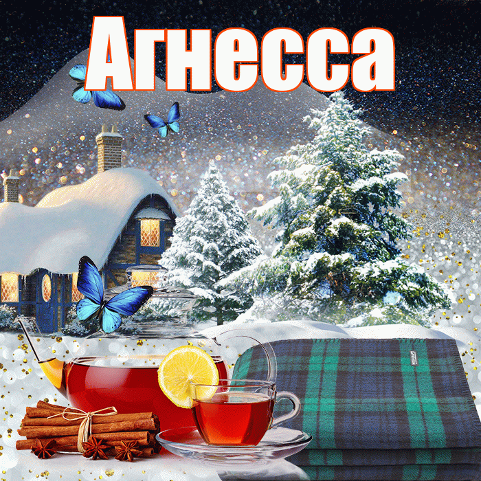 Агнесса! Доброго зимнего вечера! Красивая открытка Агнессе!
