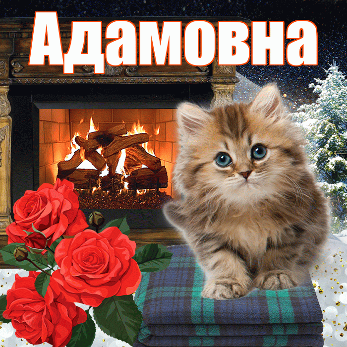 Адамовна! Доброго зимнего вечера! Красивая открытка Адамовне!