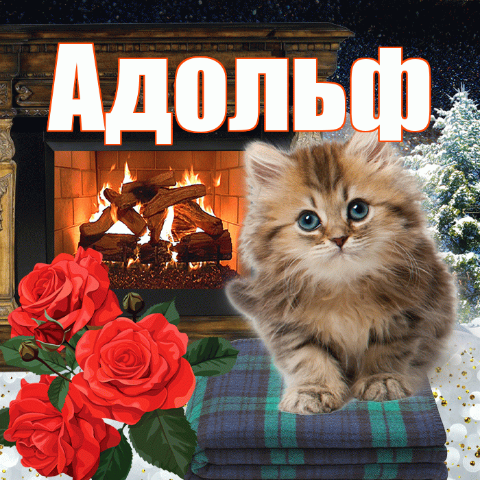 Адольф! Доброго зимнего вечера! Красивая открытка Адольфу!
