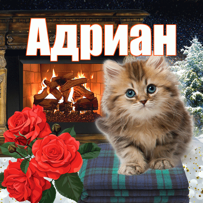 Адриан! Доброго зимнего вечера! Красивая открытка Адриану!