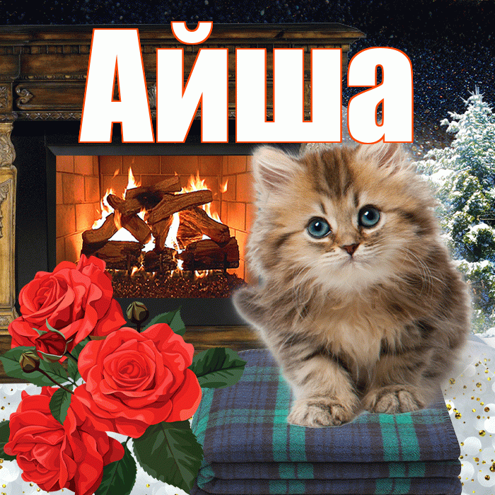 Айша! Доброго зимнего вечера! Красивая открытка Айше!