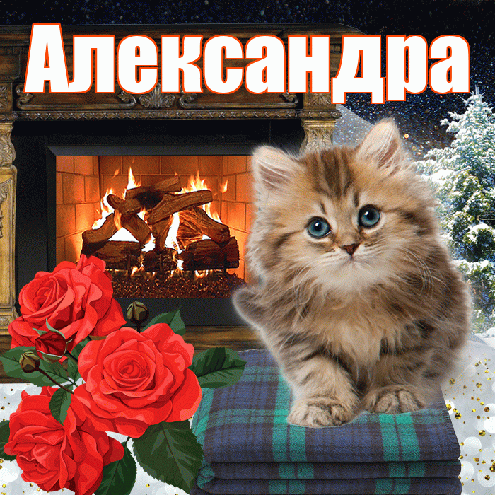 Александра! Доброго зимнего вечера! Красивая открытка Александре!
