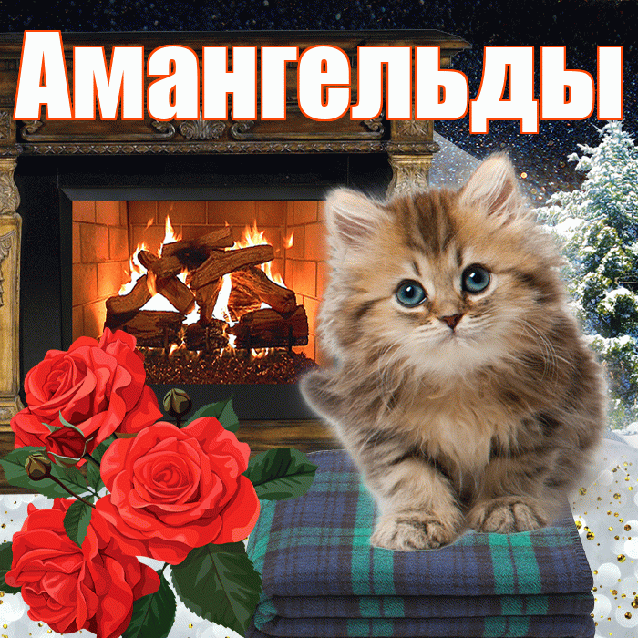 Амангельды! Доброго зимнего вечера! Красивая открытка Амангельды!