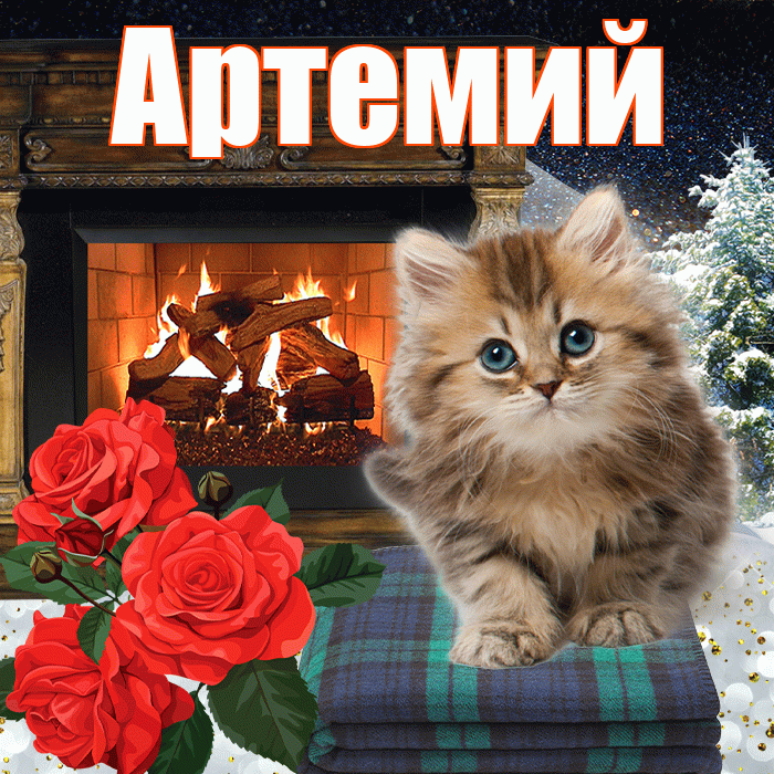 Артемий! Доброго зимнего вечера! Красивая открытка Артемию!