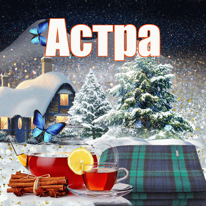 Астра! Доброго зимнего вечера! Красивая открытка Астровне!