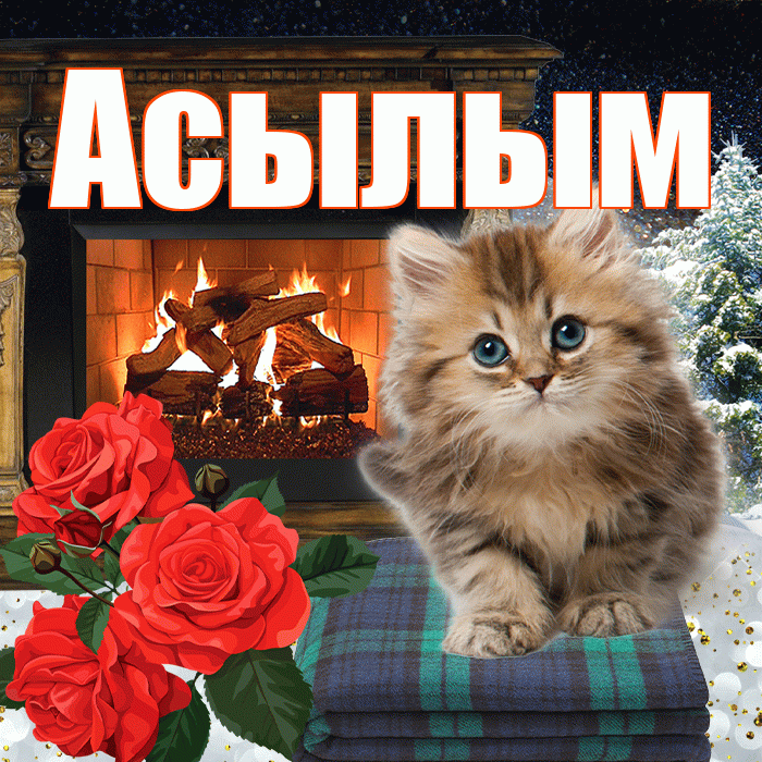Асылым! Доброго зимнего вечера! Красивая открытка Асылым!
