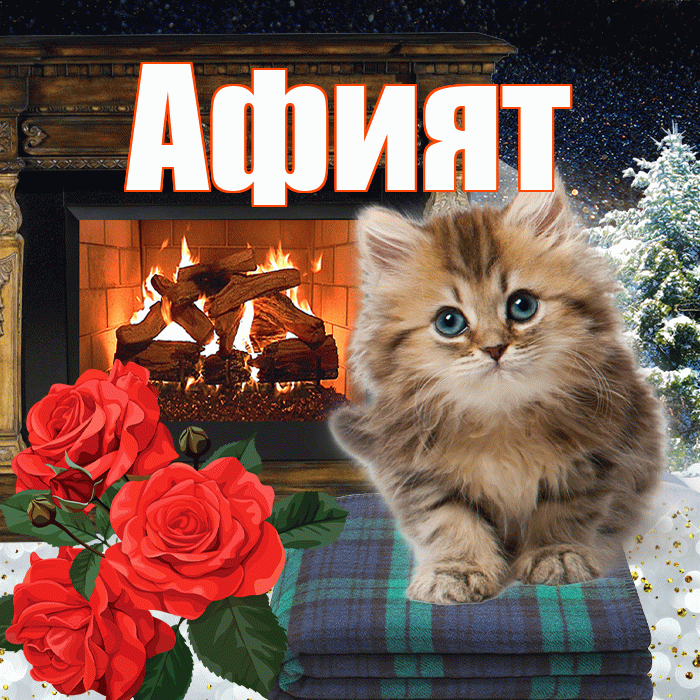 Афият! Доброго зимнего вечера! Красивая открытка Афият!