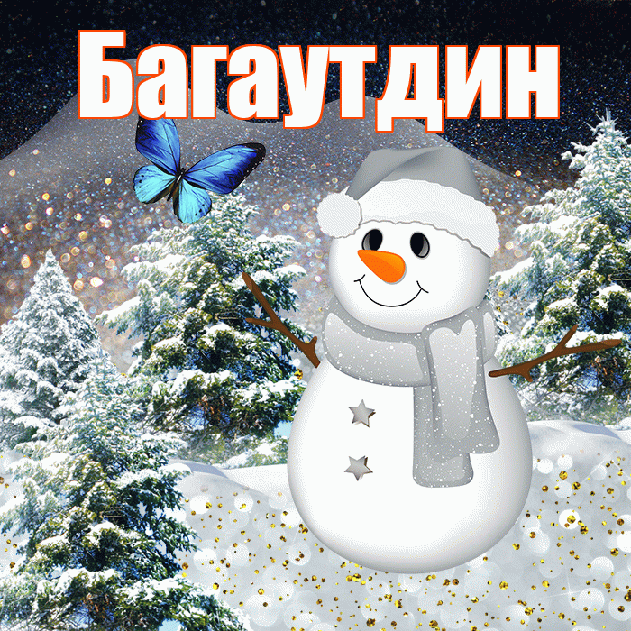 Багаутдин! Доброго зимнего вечера! Красивая открытка Багаутдину!