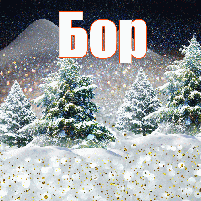 Бор! Доброго зимнего вечера! Красивая открытка Бору!