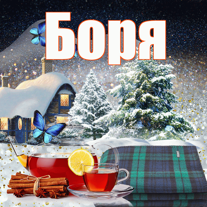 Боря! Доброго зимнего вечера! Красивая открытка Боре!