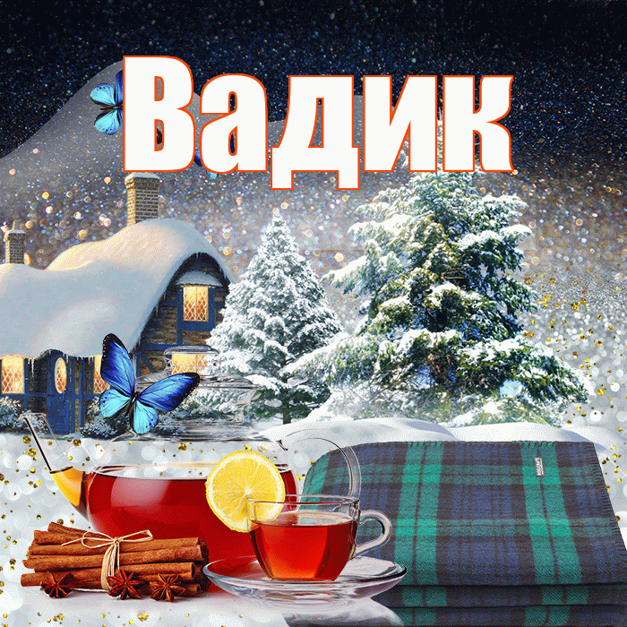 Вадик! Доброго зимнего вечера! Красивая открытка Вадику!