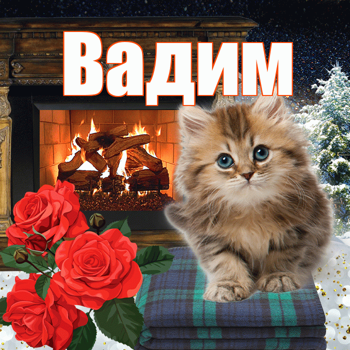 Вадим! Доброго зимнего вечера! Красивая открытка Вадиму!
