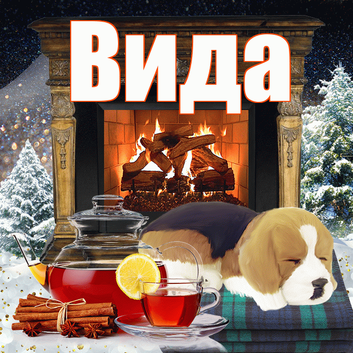 Вида! Доброго зимнего вечера! Красивая открытка Виду!
