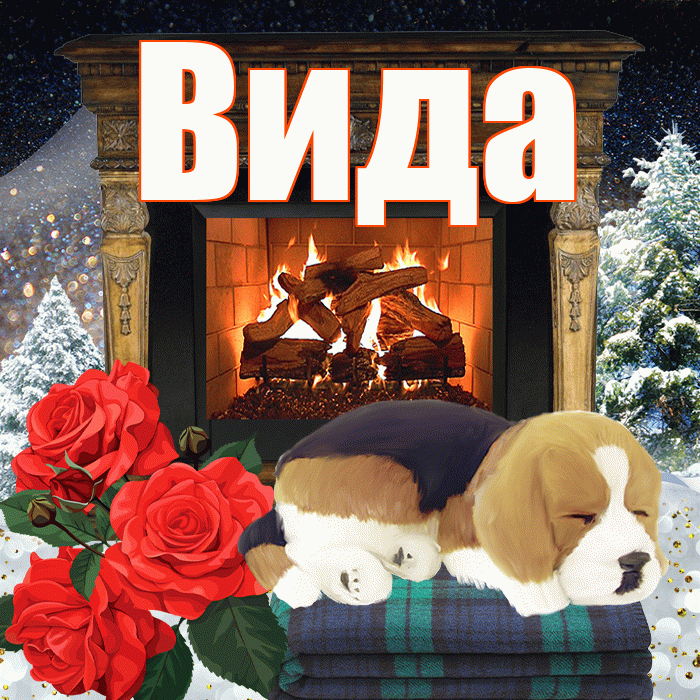 Вида! Доброго зимнего вечера! Красивая открытка Виду!
