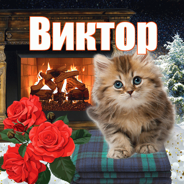 Виктор! Доброго зимнего вечера! Красивая открытка Виктору!