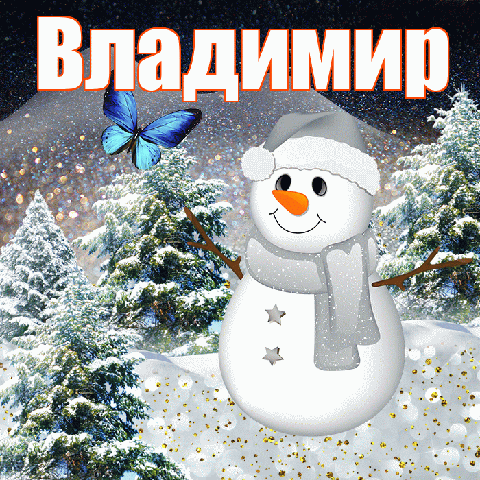 Владимир! Доброго зимнего вечера! Красивая открытка Владимиру!