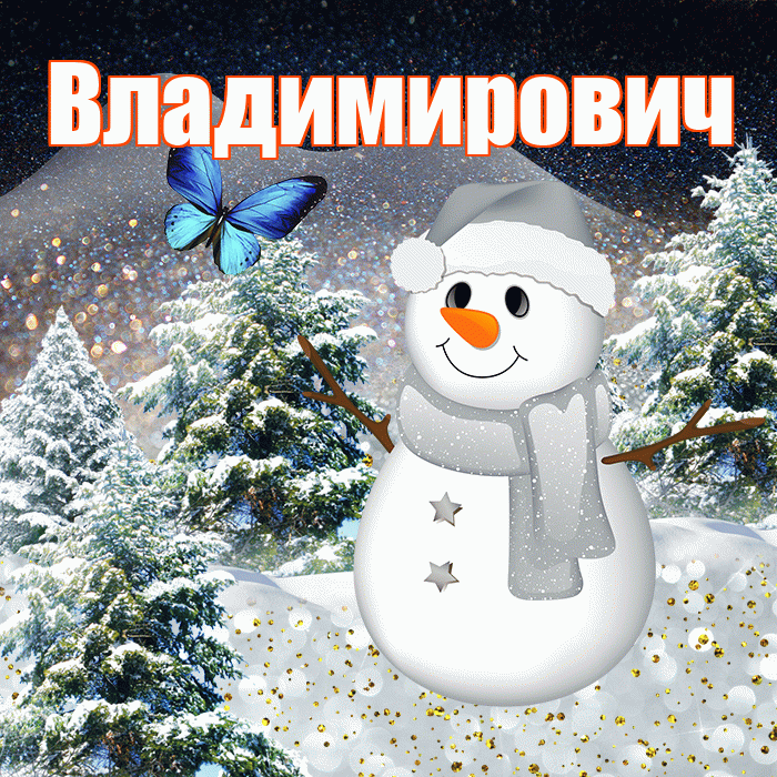 Владимирович! Доброго зимнего вечера! Красивая открытка Владимировичу!
