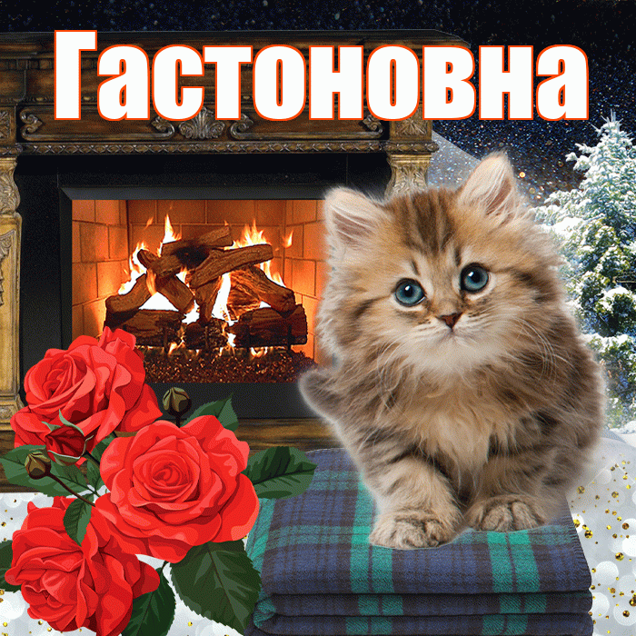 Гастоновна! Доброго зимнего вечера! Красивая открытка Гастоновне!