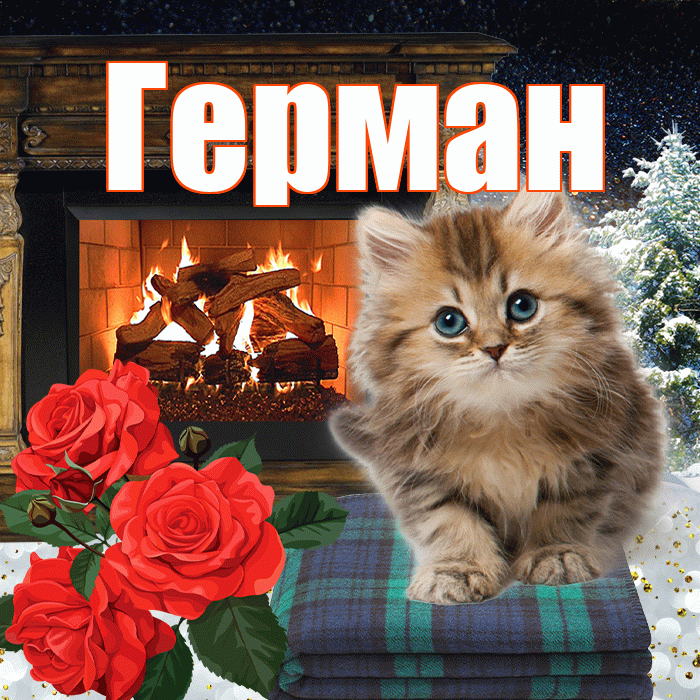 Герман! Доброго зимнего вечера! Красивая открытка Герману!