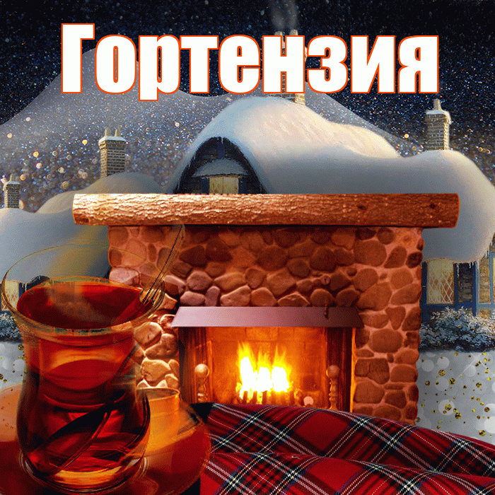 Гортензия! Доброго зимнего вечера! Красивая открытка Гортензии!