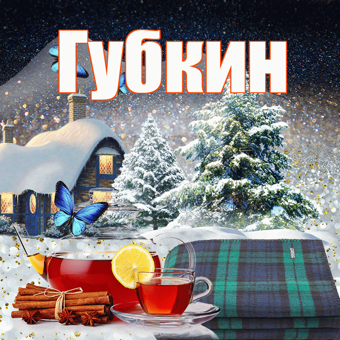 Губкин! Доброго зимнего вечера! Красивая открытка Губкину!