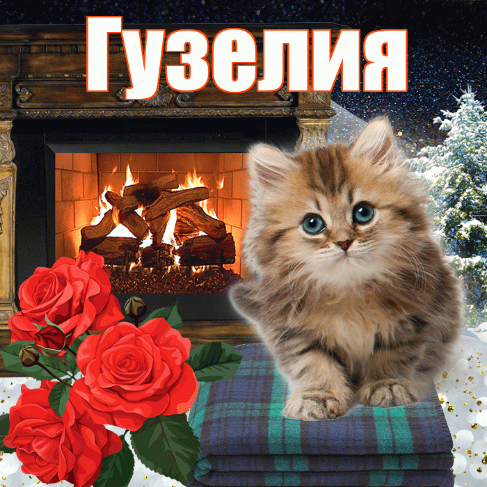 Гузелия! Доброго зимнего вечера! Красивая открытка Гузелии!