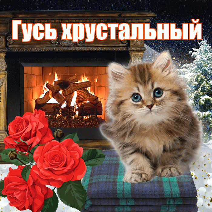 Гусь хрустальный! Доброго зимнего вечера! Красивая открытка !