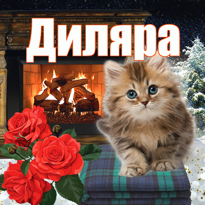 Диляра! Доброго зимнего вечера! Красивая открытка Диляре!