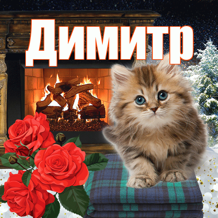 Димитр! Доброго зимнего вечера! Красивая открытка Димитру!