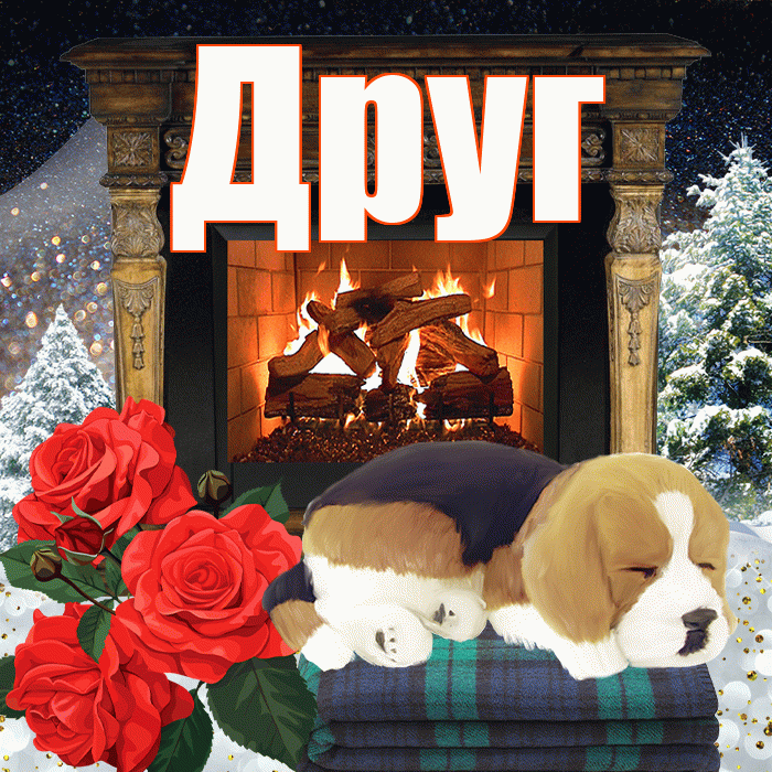 Друг! Доброго зимнего вечера! Красивая открытка Другу!