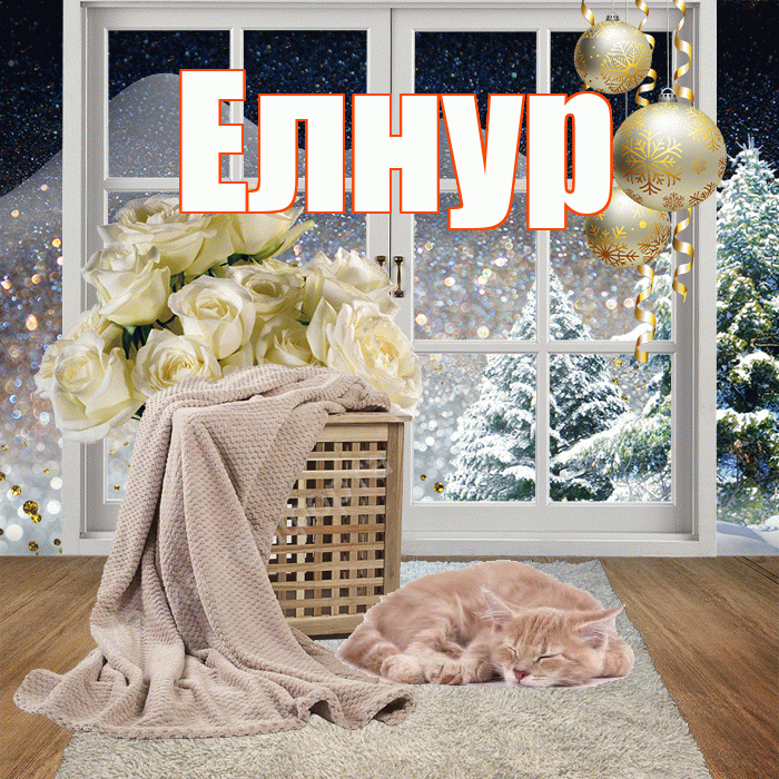 Елнур! Доброго зимнего вечера! Красивая открытка Елнуру!