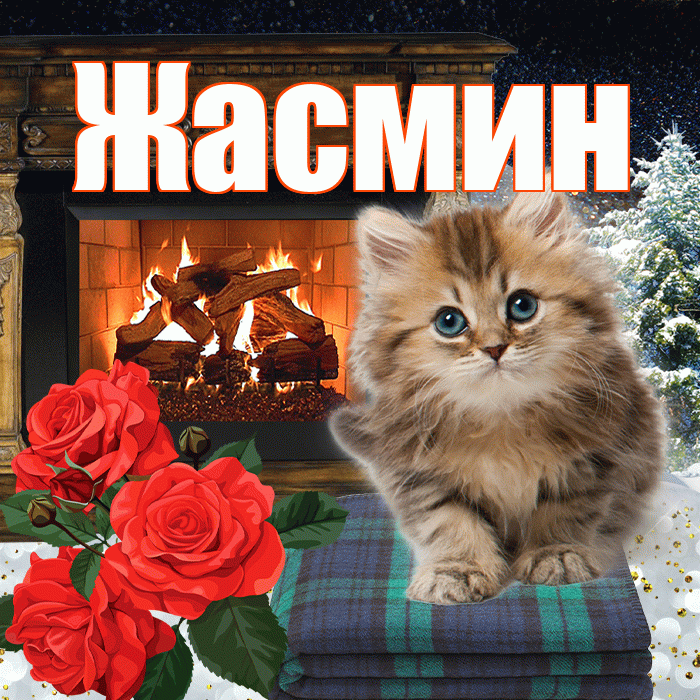 Жасмин! Доброго зимнего вечера! Красивая открытка Жасмин!