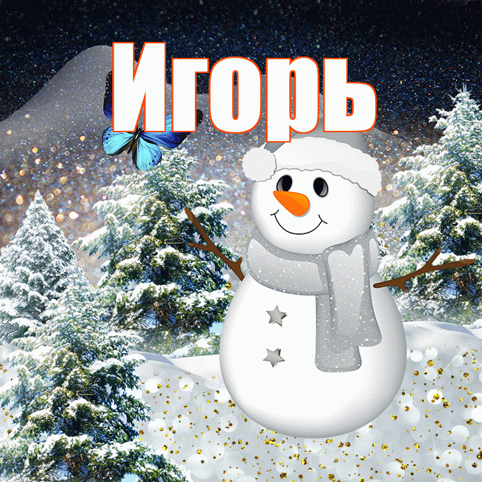 Игорь! Доброго зимнего вечера! Красивая открытка Игорю!