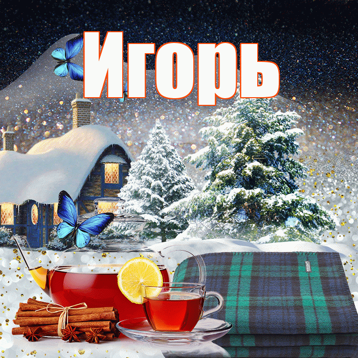 Игорь! Доброго зимнего вечера! Красивая открытка Игорю!
