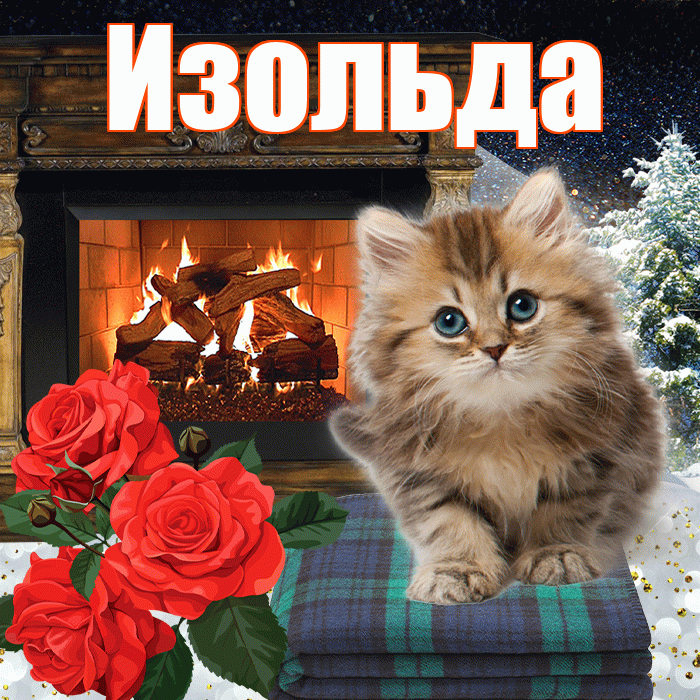 Изольда! Доброго зимнего вечера! Красивая открытка Изольде!
